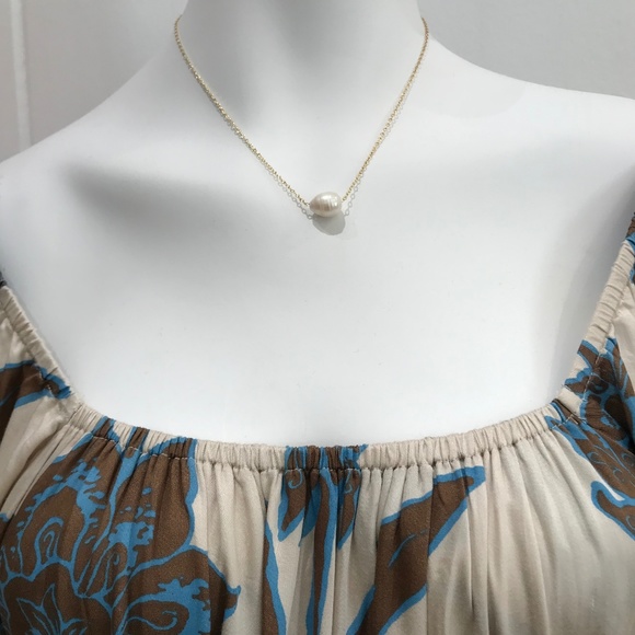 Single Freshwater Pearl on 14k Gold Filled necklace - Picture 1 of 2